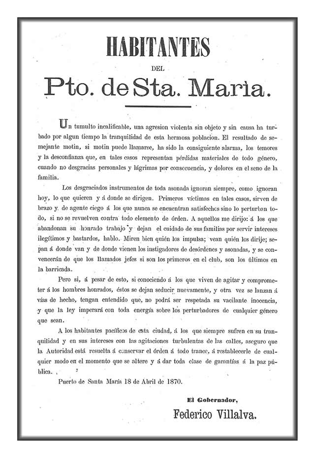 2.949. Habitantes de El Puerto ante el tumulto de 1870