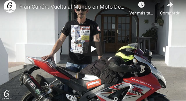4.509. Fran Cairón Primer piloto español Vuelta al Mundo en moto deportiva 1000 c.c.